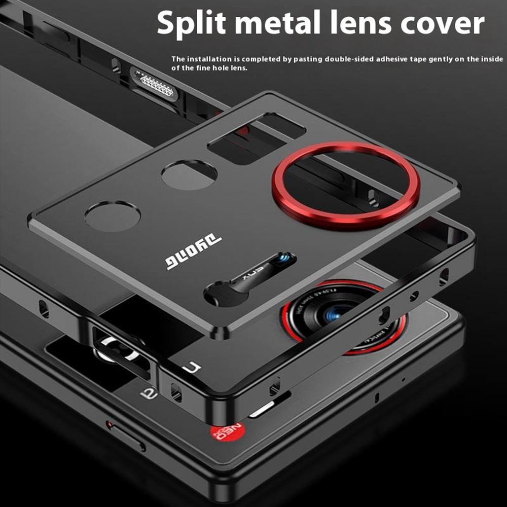 Dla ZTE nubia Z70 Ultra 5G Etui Bumper Metalowa Ramka Pokrowiec Odprowadzający Ciepło z Ochraniaczem Obiektywu Aparatu