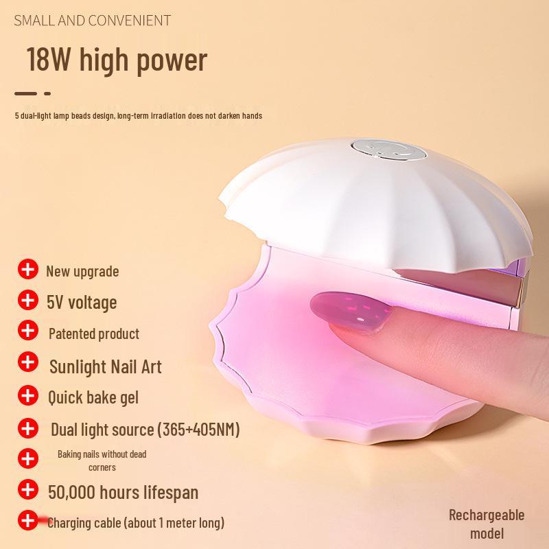 Rechargeable 18W LED Nail Lamp, Quick-Dry Gel Dryer, No Hand Blackening