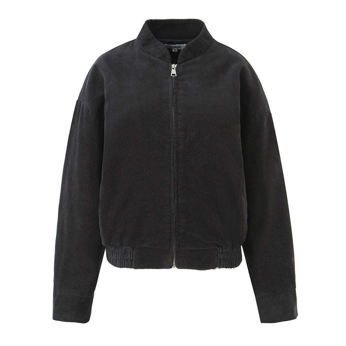 European and American style, new women s clothing, fashionable, casual, versatile retro corduroy jacket S серый