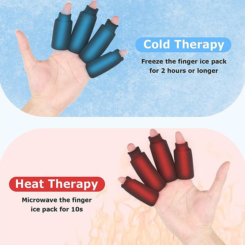 Finger Ice Sleeves 4Pcs Finger & Toe Cold Gel Ice Packs Thumb Ice Packs  Cold Compression Sleeves For Arthritis Hand Care
