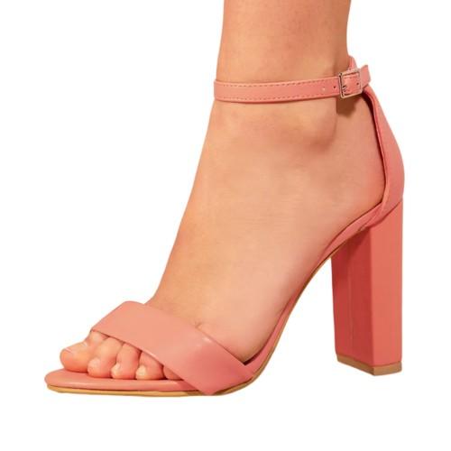 Where's That From Damen/Damen Skye PU Riemchensandalen mit Schnalle und Blockabsatz
