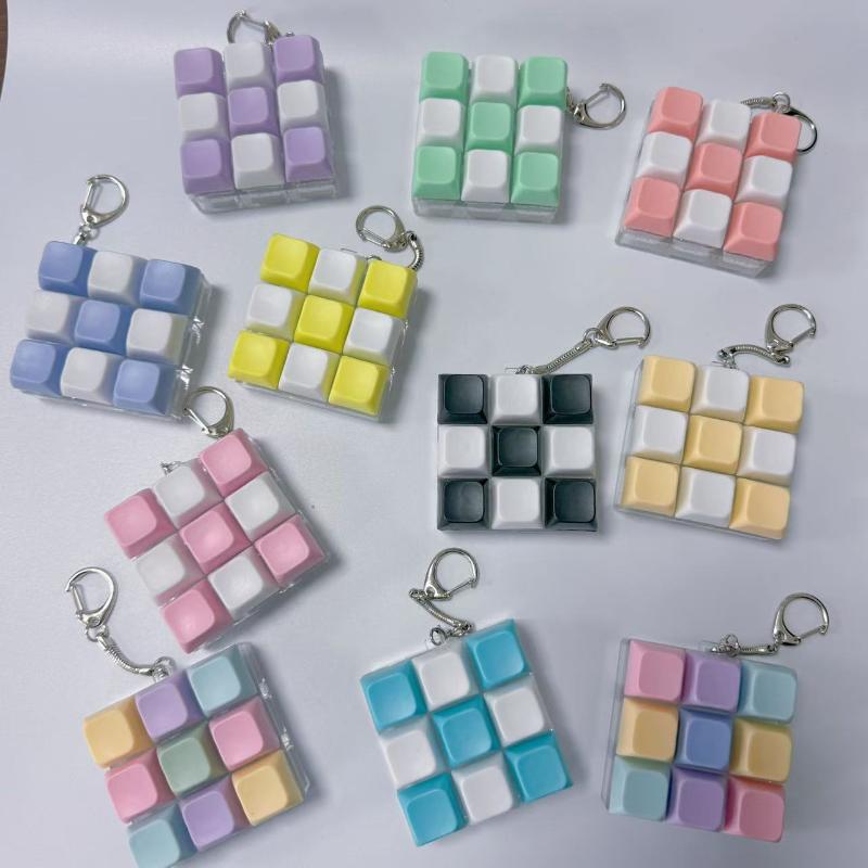 Nová klíčenka Fidget DIY Klávesnice Fidget Klíčenka Klíče Tlačítko Úleva od stresu Prst Klávesnice Krytka 9Klíčů Zkrácení času Klikací hračka