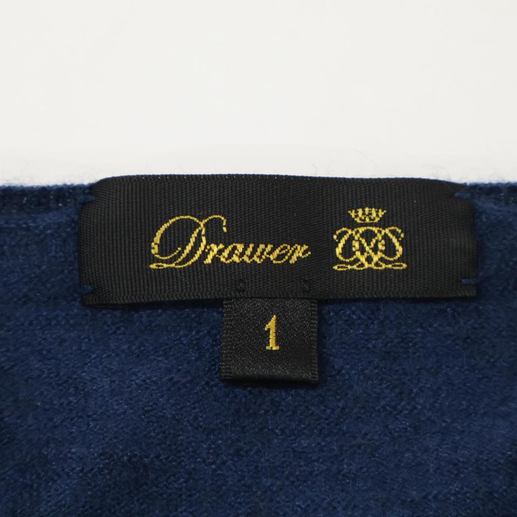 DRAWER Excellent condition 6513-106-0560 Cashmerex silk high gauge knit tops 1 blueUsed