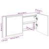 VidaXL Armoire à miroir à LED de bain chêne marron 100x12x45 cm, armoire à miroir, armoire de maquillage avec miroir, 834961