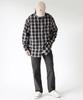 Modernmoment Forward Oversized Check Shirt [Black]