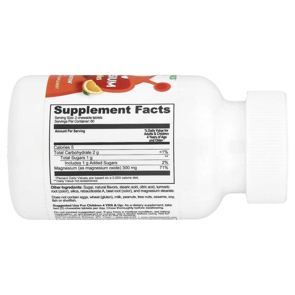 VitaWorks Children's Magnesium Chewables, Orange, 120 Chewable Tablets (150 Mg Per Chewable)
