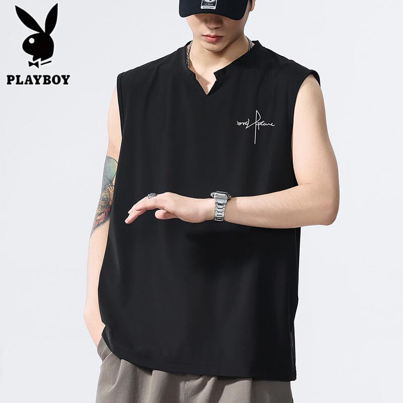 PLAYBOY Men s Ice Silk V-Neck Vest XL