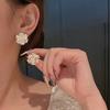 White Shell Flower Pearl Stud Earrings For Women Ball Double Side Elegant Earrings Set Exquisite Vintage Fashion Jewelry