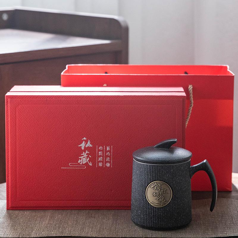 Ceramic Teacup Personal Office With Lid Filter Tea Separation Household Cup Can Be Printed