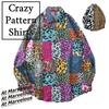 At Marvelous Animal Print Crazy Pattern Street Fashion Men's Shirt, Paneled, Asymmetrical, (ST/No. 23150) (AA, L)