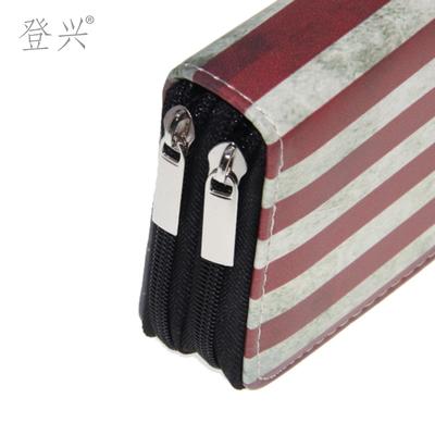 New PU Long Double Zipper Wallet, Card Bag Clutch Bag