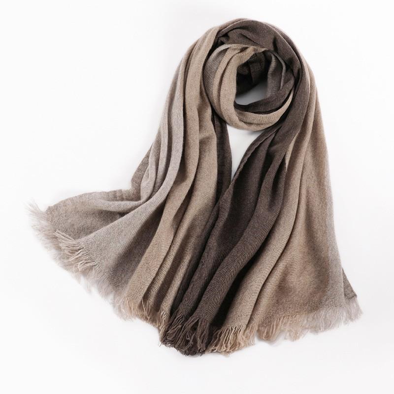 Autumn and Winter 100% Cashmere Scarf Ladies 2025 New Solid Color Versatile Cashmere Big Shawl Fashion Lady