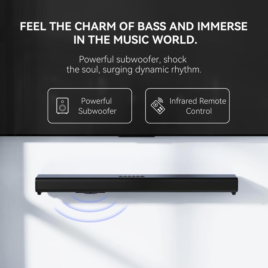 3D Soundbar Soundbar 2.1 Bluetooth Speaker Home Theater TV Subwoofer Reverb Wall Long-Strip Audio System