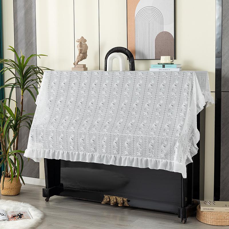 140x200cm Ins Style Lace Embroidered Piano Cover Romantic Modern Countryside Style Electronic Piano Universal Half Covered Half Draped Dust Towel