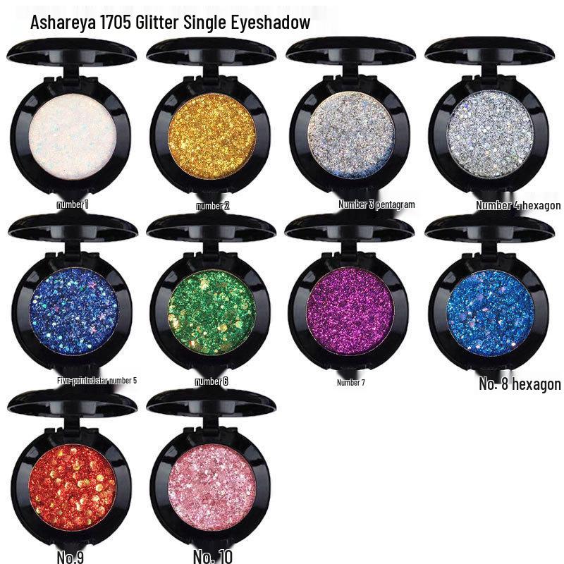 Monochrome Glitter Star Sequins Eyeshadow for Children's Day Performance