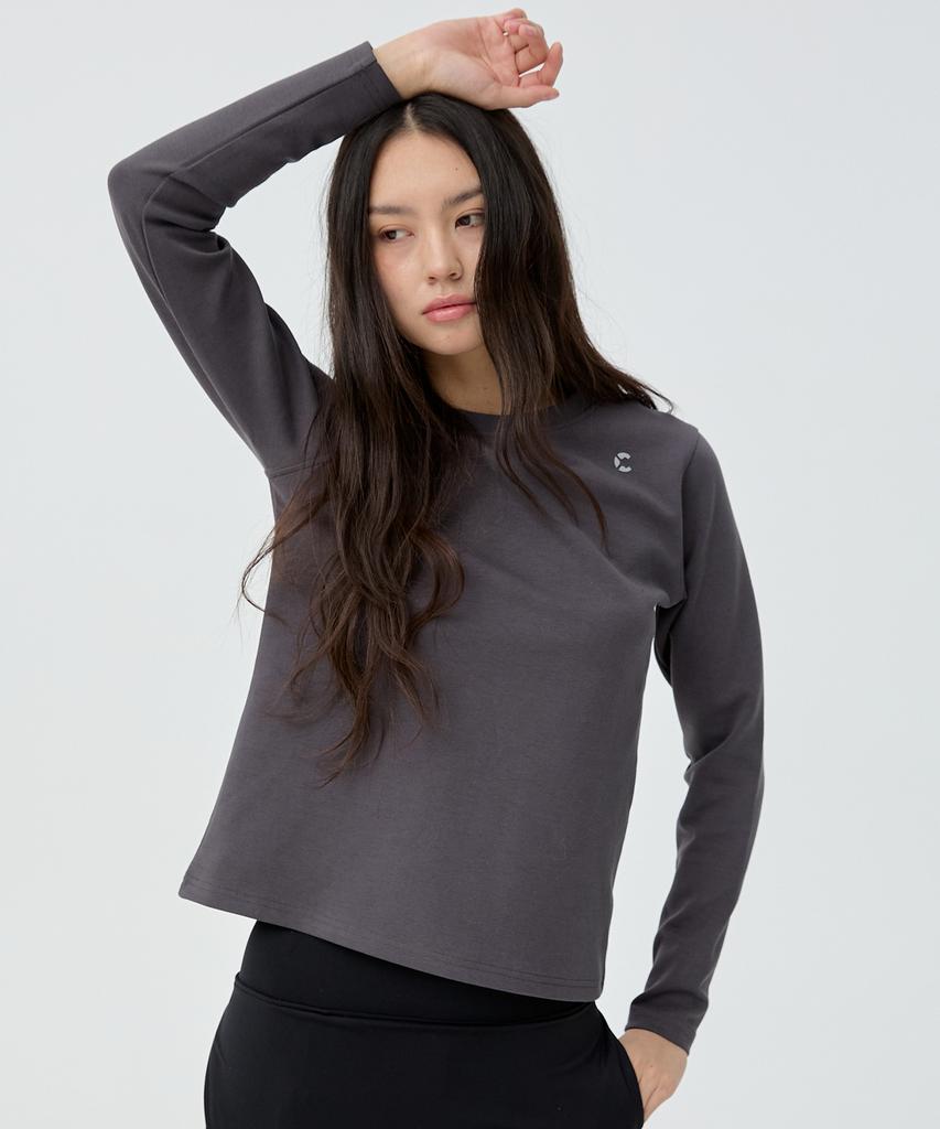 Chaebteoegseu Women'S Relaxed Fit Soft Long Sleeve (Charcoal)