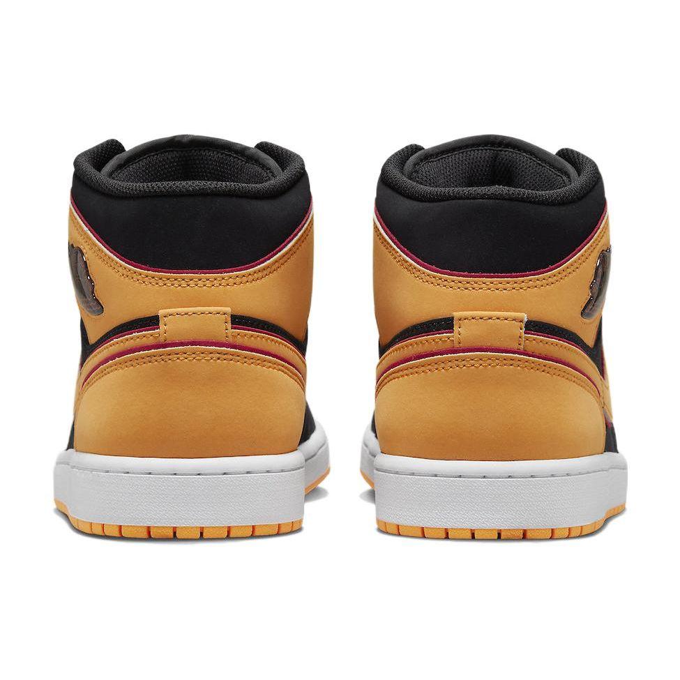 Air Jordan 1 Mid SE Vivid Orange Men Sneakers Black Cardinal-Red White FJ4923-008