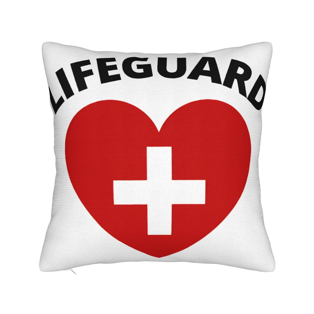 Lifeguard Red Logo Pillow Case Square Pillow Cover Kawaii Cushion Cover For Wedding Party Home Decor