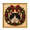 Winterwunderland Kreativaktivitäten Weihnachten Kunst-Kit mit künstlichen Perlen, Xmas Hut Katze Hund Malerei DIY Themenprojekte 3D Welpen Perlen Bastel-Kit für Erwachsene,