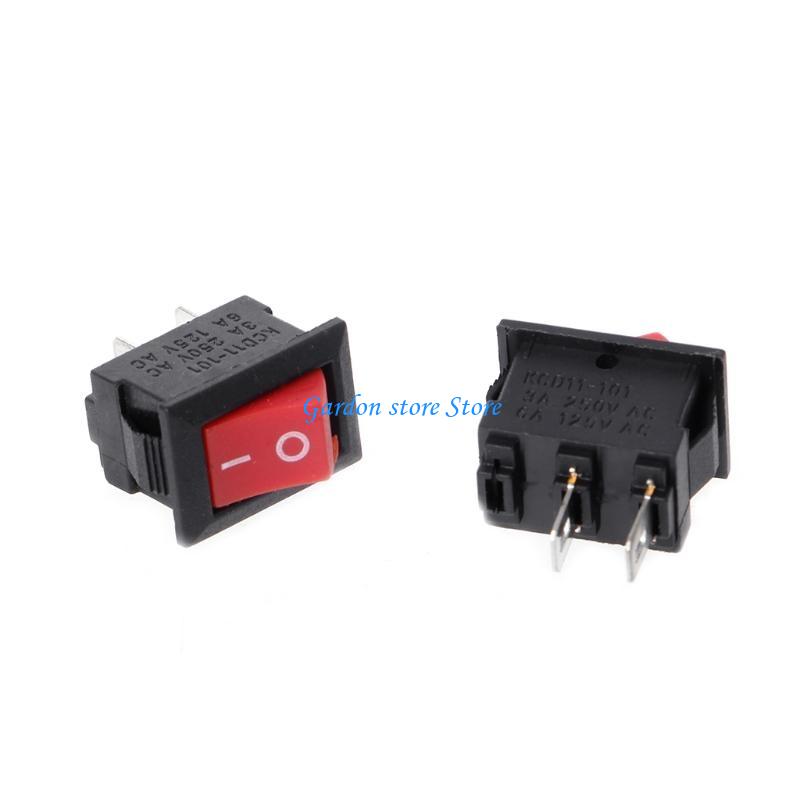 B0KB 10 Pcs 2 Pin 10x15mm SPST ON/OFF Soldering Terminal Boat Rocker Switch 3A AC 250