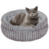 Removable Round Pet Bed With Front Cutout Thick Warm Fleece Dog Cat Nest Non-Slip Base Washable All