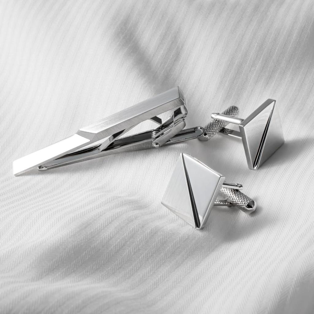 Made In Brass Geometric Silver [Tabarat] Cufflinks, Men's, Japan, Cufflinks,
