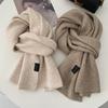 Korean Version Wool Blend Scarf Women Men Fall Winter Soft Warm OL Solid Color Muffler High-quality Thick Warm Scarf Male Female