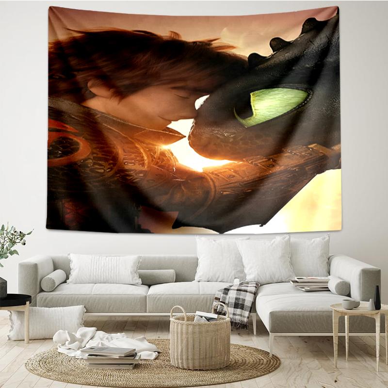 Dragon Print Tapestry, Backdrop, Easy Setup, Ideal for Bedroom, Office & Living Room, with Aesthetic Wall Hanging Decor.