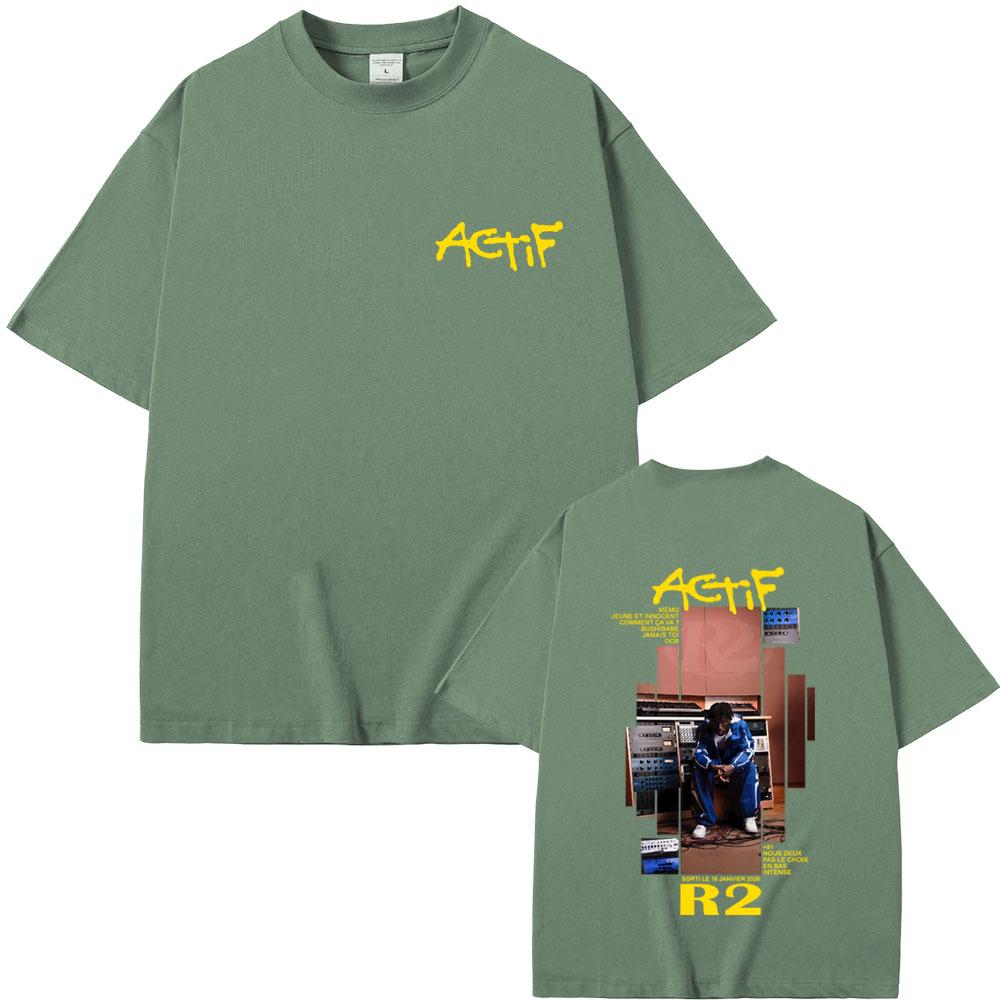 Hot Sale Rapper R2 Actif Album 2026 Tshirt Men Women Clothing Oversized Streetwear Male Fashion Vintage Short Sleeve T Shirts