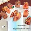 Capybara Double-Sided Acrylic Cartoon Clip for Sticky Notes & Snack Sealing