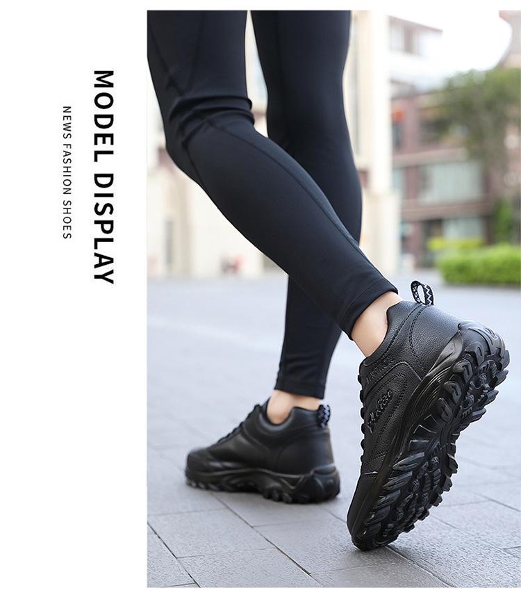 Women's Non-slip Waterproof Walking Shoes - Soft Sole, Leather Surface, Ideal for Spring & Autumn, Perfect for Middle-aged & Elderly.