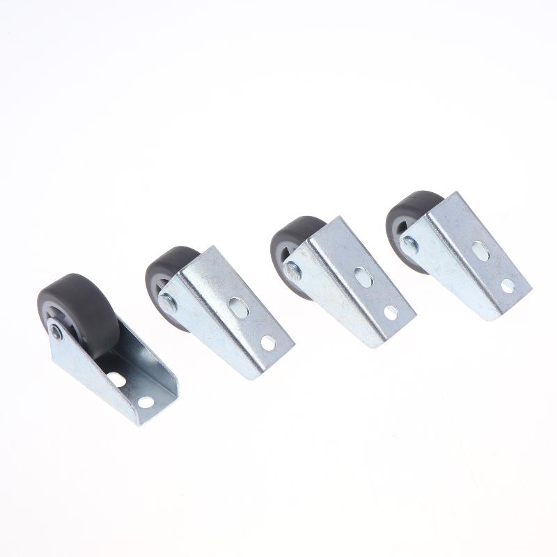 4Pcs Solid Fixed Caster Wheels Wear Resistant Movable Directional Rollers for Warehouse Trolleys Storage Shelves Household Furniture