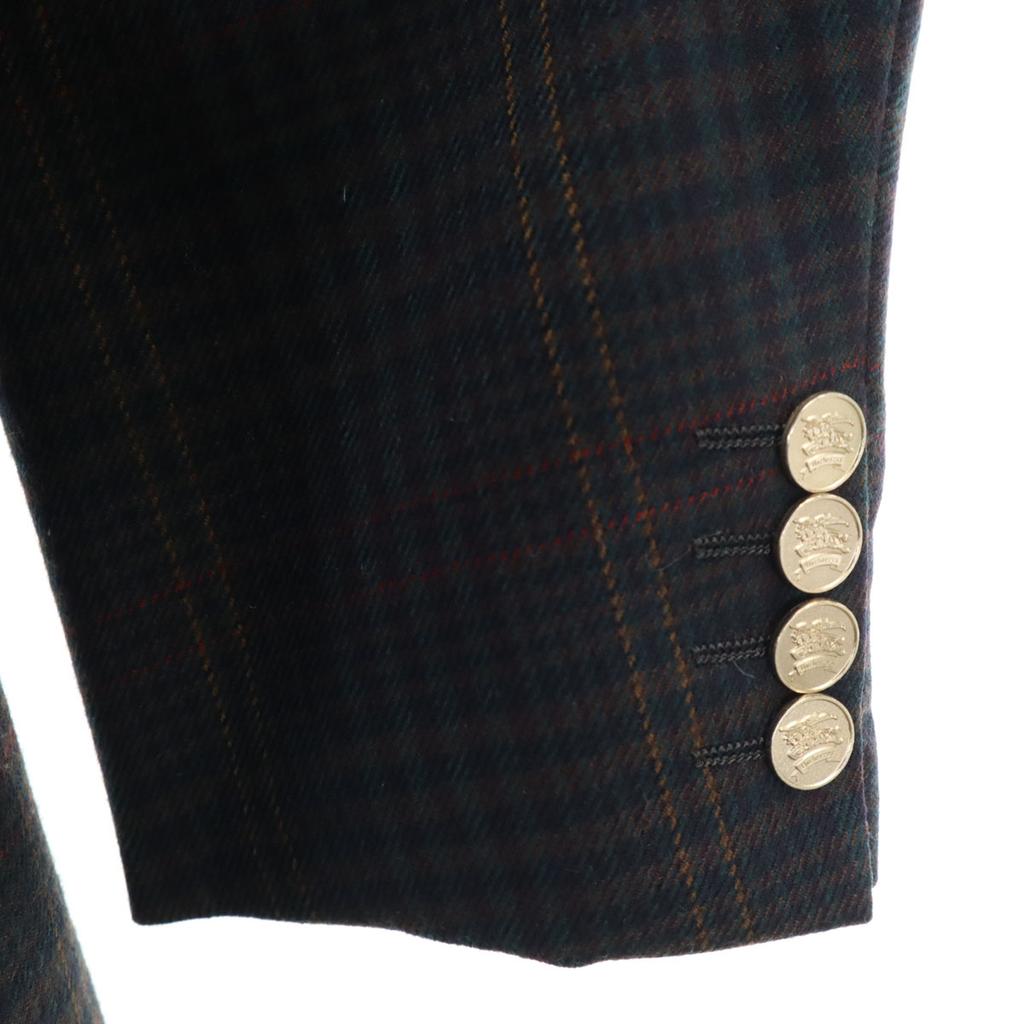 Burberrys 90er Jahre Old Check Muster doppelt geschnittene Jacke BE5 Navy System Herren Gebraucht