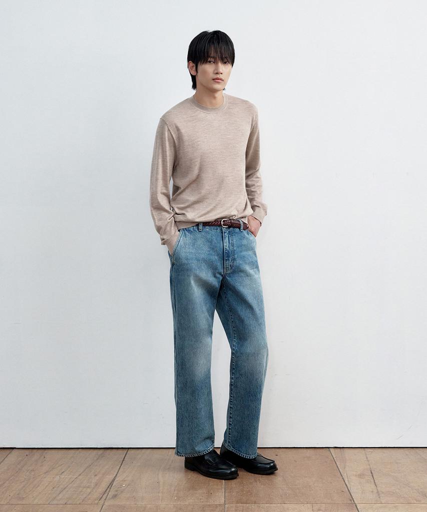 SIECLE Light Wool Crew Neck Knit (Beige)