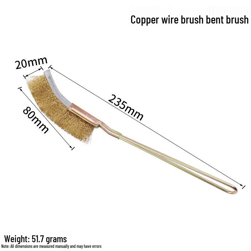 Industrial Stainless Steel & Copper Wire Brush with Handle for Grill Polishing and Rust Removal