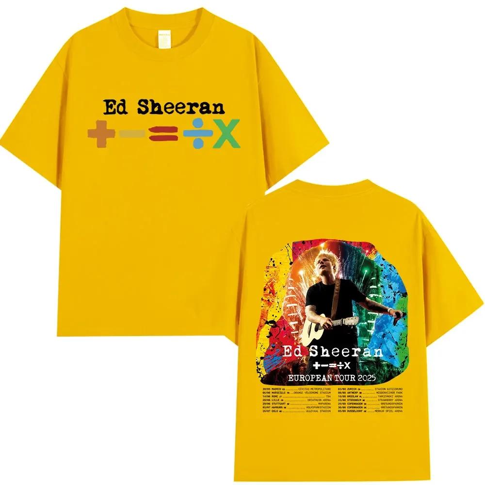 Ed Sheeran European Tour 2025 T Shirts Unisex Unisex Clothing Summer Cotton Casual Short Sleeve Tshirt Fashion Oversized Tee Shirt