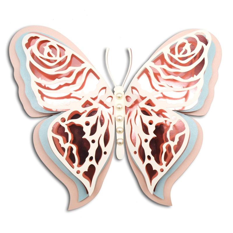 3D Wall Butterfly Sticker Bead Glitter Wallpaper Decal Insect Art Decal Stickers for Home Kids Nursery Classroom Wedding Gift