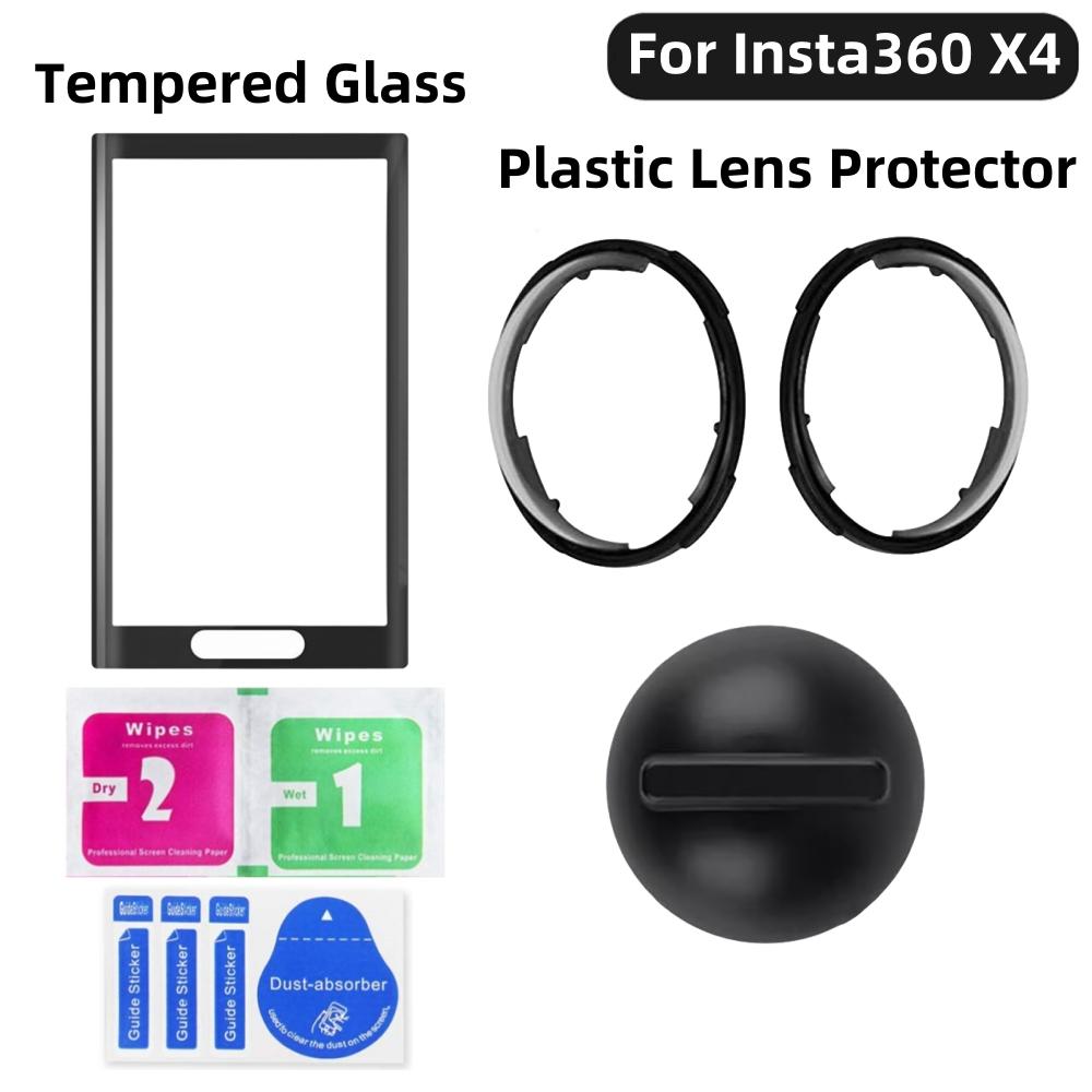 Pentru Insta360 X4 Protecție lentilă duală Protector de ecran Capac de lentilă detașabil rotativ Protejează ecran Sticlă temperată Cameră de acțiune HD