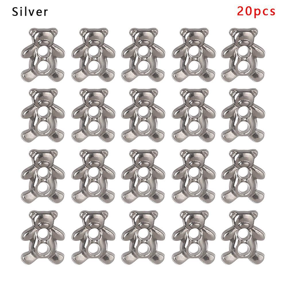 20/40Pcs Mini 6mm Metal Buckle Bear Pattern Decor Buckles for 1/6 Kid Doll Toy Button Buckle DIY Doll Clothes Sewing Accessories