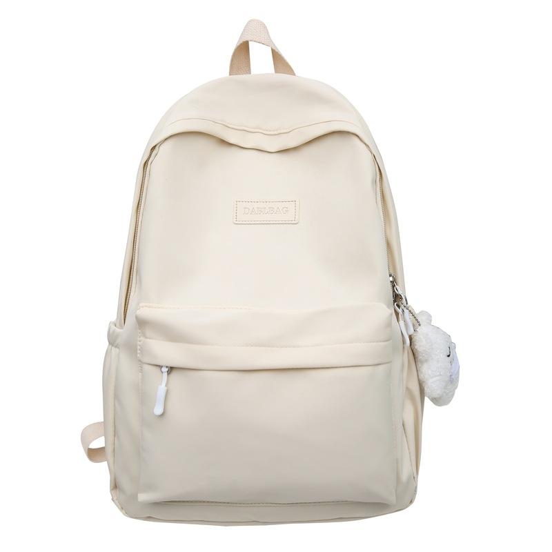 Damen Rucksack Neu Einfach Lässig Einfarbige Kleine Frische Stil Große Kapazität Schultasche Für Mittelschüler