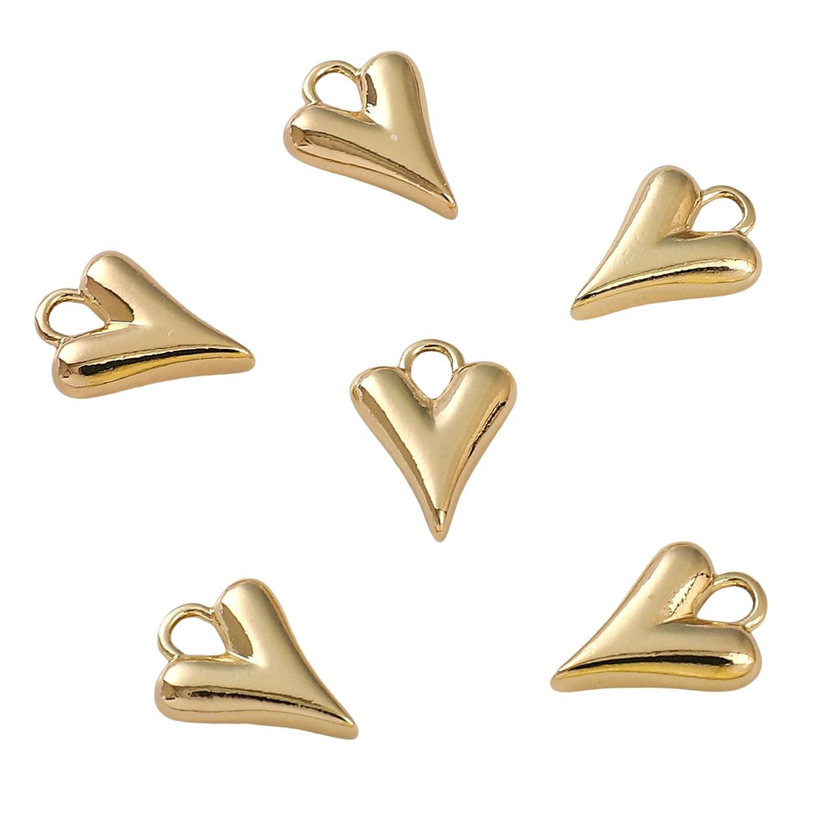 

Медный одиночный подвесной двухсторонний изогнутый кулон в виде персикового сердца для изготовления ювелирных изделий своими руками, аксессуары для рукоделия 11x15mm