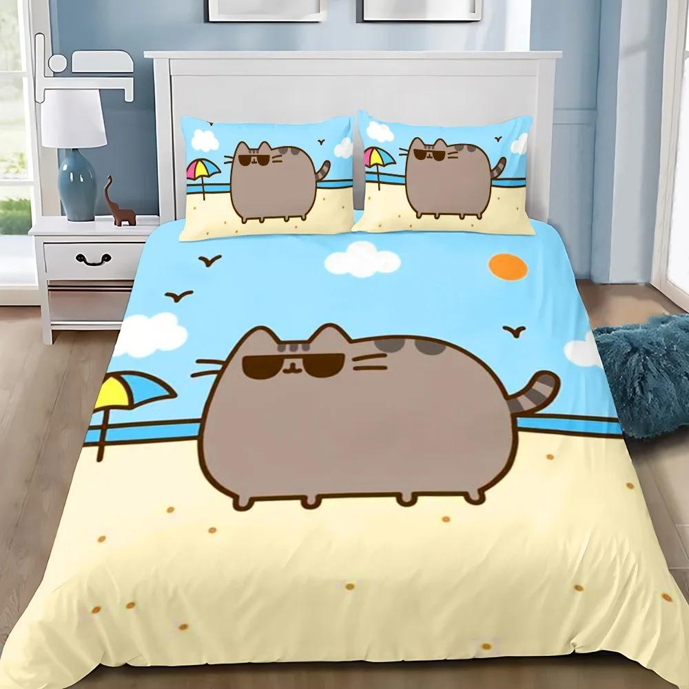 Exquisite cute Print Duvet Cover Set Bedding Set P-Pus-heens Cat Single Double King Size For Kids Boy Girl Bedroom Decor 2/3pcs
