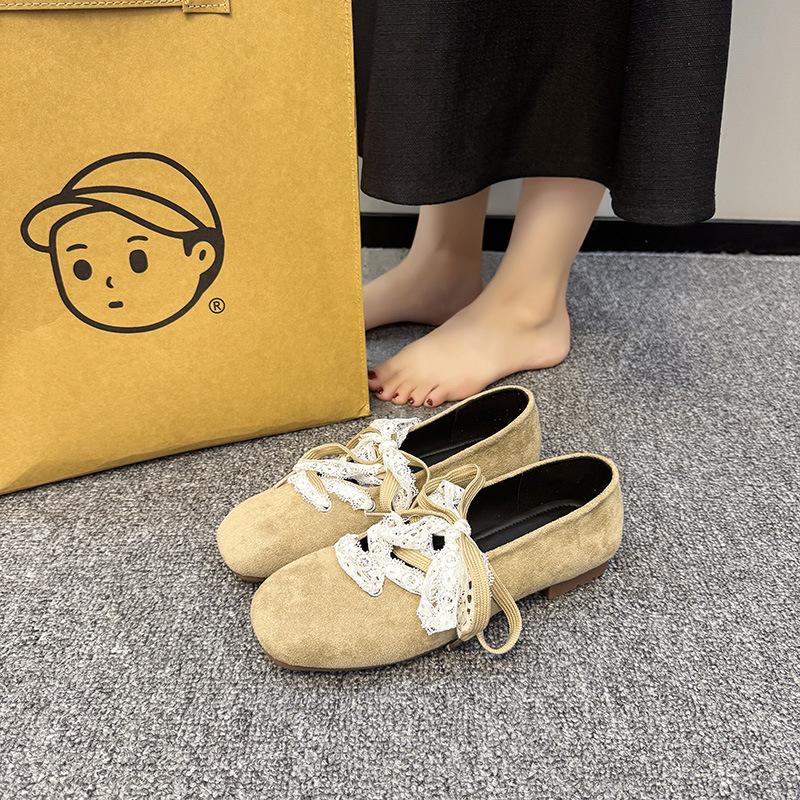 Square Head Retro Design Single Shoes Female 2025 Spring New Fairy Style Ballet Evening Shoes Korean Version Mary Jane Shoes
