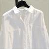 Dámská jarní volná ležérní košile s dlouhým rukávem bílá dámská knoflíková jednoduchá kancelářská halenka topy