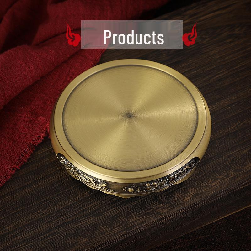 Bronze Chinese Retro Ornament: Brass Incense Burner with Mountain, Kylin, and Lotus Bases, Hundred Blessings Jar Design