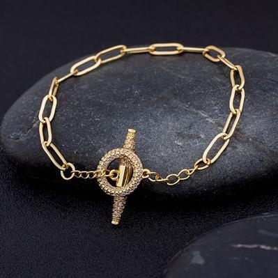 

Nidin Fashion Luxury 17 Styles Link Chain Star Pendants Bracelet for Women Men Copper Zircon Gold Color Rhinestone DIY Jewelry 17cm