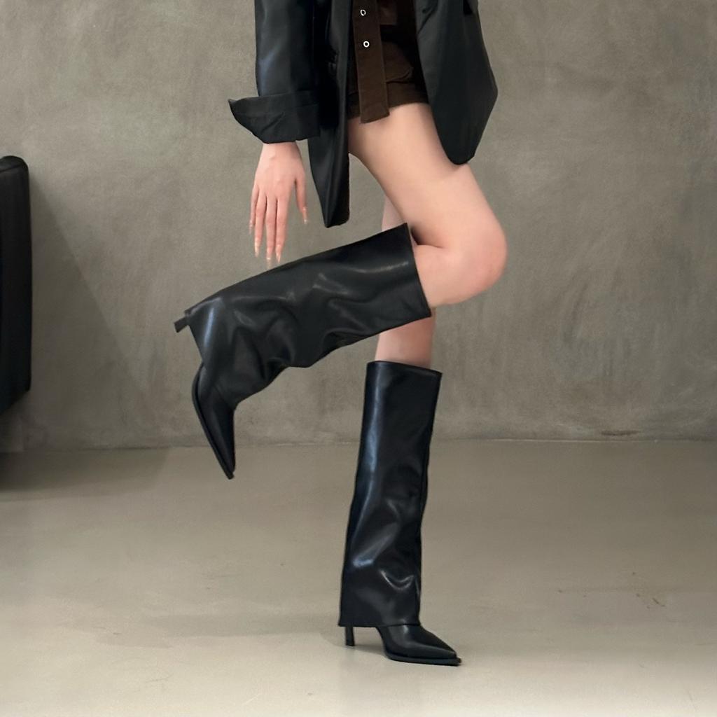 Long Leg Knight Boots for Women 2026 High Heels Pants Boots Autumn and Winter Fashion Pointed Toe But Knee Thin Heel Boots