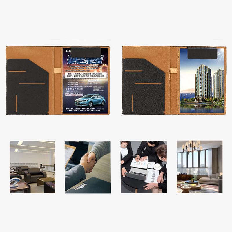 A4/A5 Schreibmappe mit Verschluss Businessmappe Multifunktionales Leder Klemmbrett Konferenzmappe für Büro