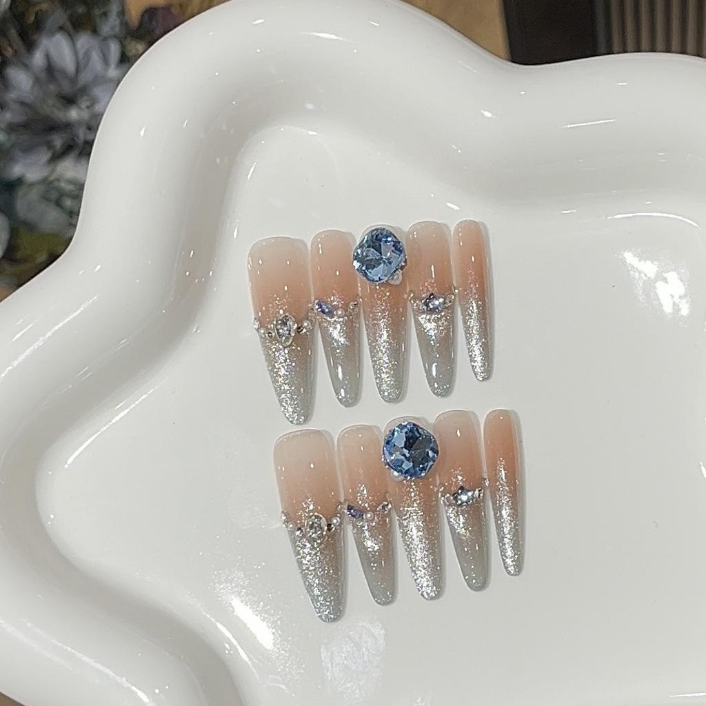 Nude Blush Gradient Silver Gray Side Light Cat Eyes Fine K9 Fat Square Wear Armor