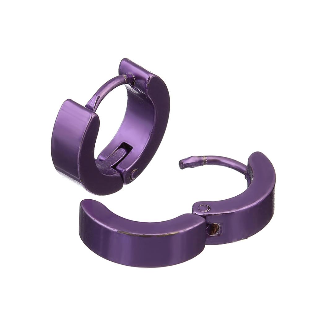 LOULEUR 1 Pair 14mm Stainless Steel Stud Earrings Colorful Round Earing For Women Men Ear Jewelry Stud Piercing Jewelry